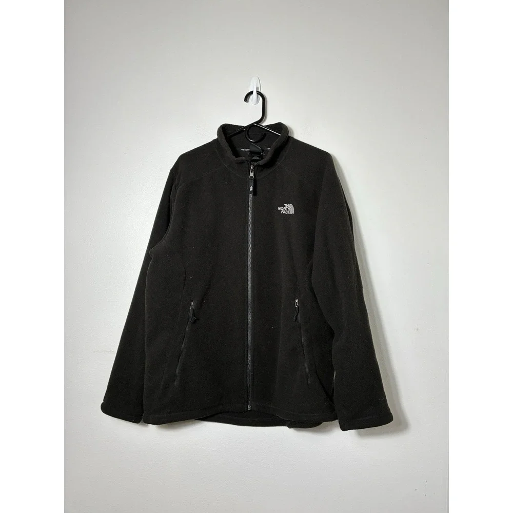 The North Face Full Zip Fleece Jacket Men's L Black Fall Classic Pockets
